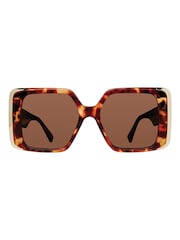 Prive Revaux Brown Glam Me Square Sunglasses - Image 1 of 3