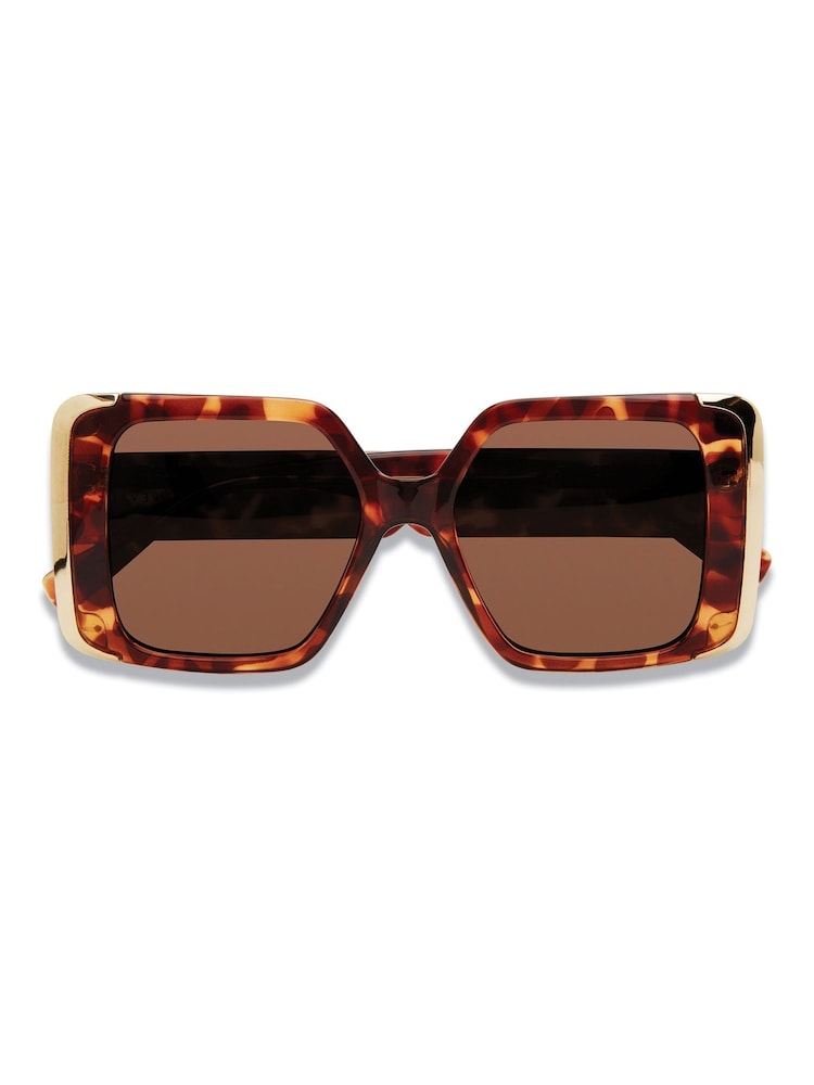 Prive Revaux Brown Glam Me Square Sunglasses - Image 3 of 3