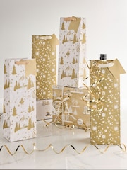 4 Pack Gold Trees Christmas Bottle Bags - Image 2 of 3