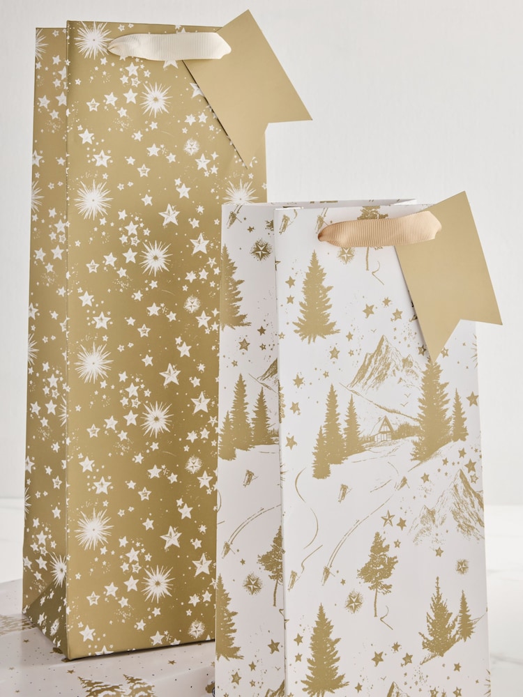 4 Pack Gold Trees Christmas Bottle Bags - Image 3 of 3