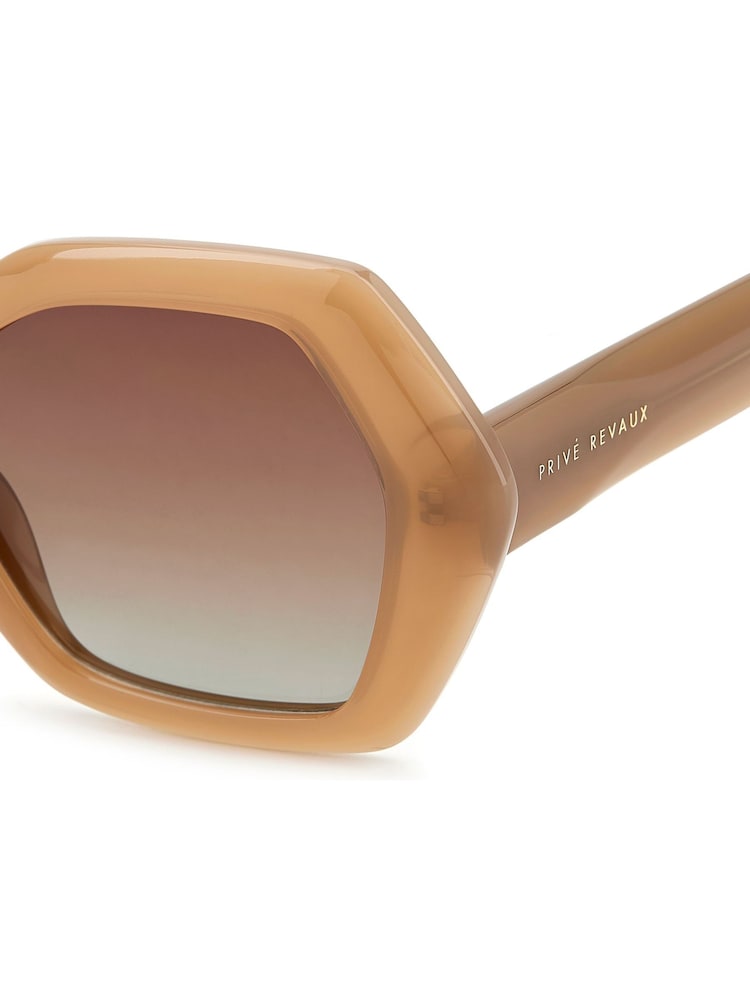 Prive Revaux Nude Vero Beach Rectangular Geometrical Sunglasses - Image 4 of 4