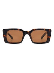 Prive Revaux Brown Playa Linda Rectangular Sunglasses - Image 1 of 4