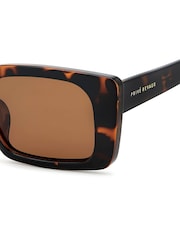 Prive Revaux Brown Playa Linda Rectangular Sunglasses - Image 4 of 4