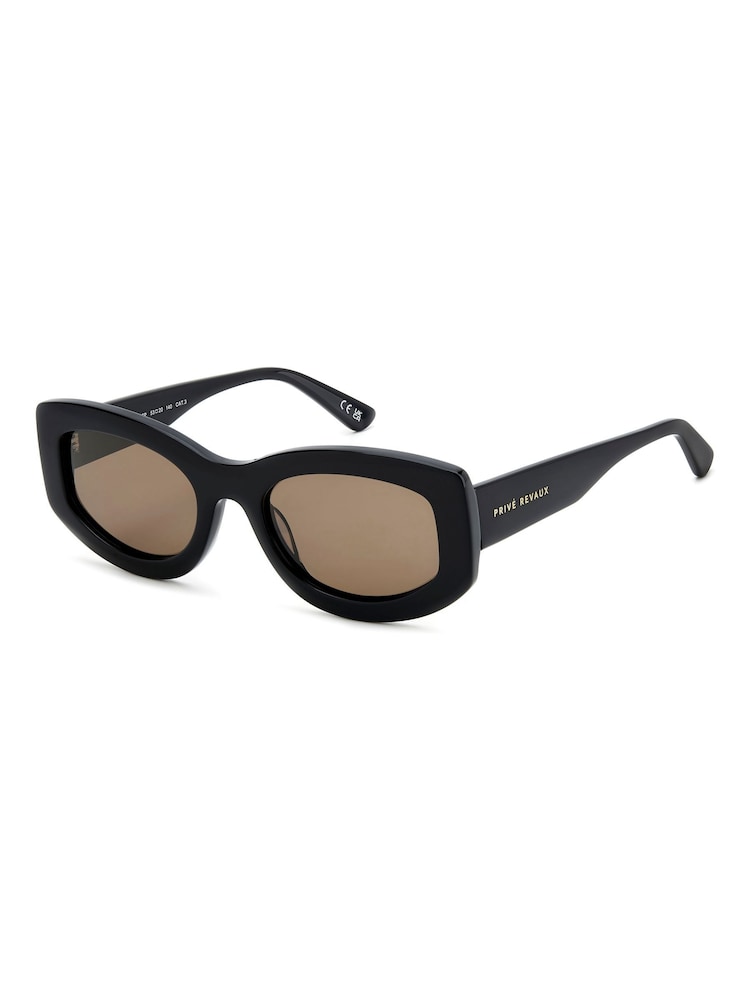 Prive Revaux Black Wynwood Oval Sunglasses - Image 2 of 4