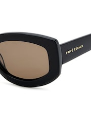Prive Revaux Black Wynwood Oval Sunglasses - Image 4 of 4