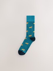 Blue/Red Safari Animals Fun Pattern Socks 8 Pack - Image 4 of 11