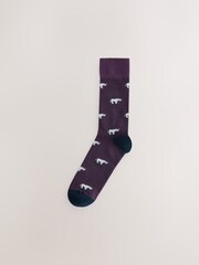 Blue/Red Safari Animals Fun Pattern Socks 8 Pack - Image 6 of 11