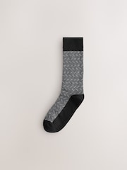 Black/Grey Pattern Smart Socks - Image 2 of 8