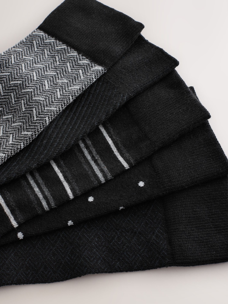 Black/Grey Pattern Smart Socks - Image 8 of 8