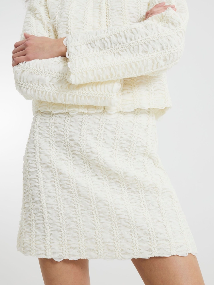 River Island Textured Occasion Mini Skirt - Image 1 of 6