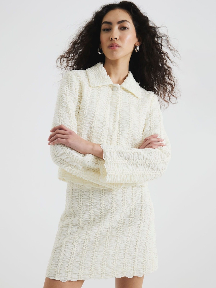 River Island Textured Occasion Mini Skirt - Image 2 of 6