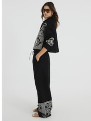 River Island Black Cutwork Artisanal Trousers - Image 3 of 6