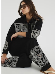River Island Black Cutwork Artisanal Trousers - Image 4 of 6