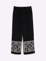 River Island Black Cutwork Artisanal Trousers - Image 5 of 6