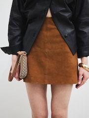 River Island Brown Suede Mini Skirt - Image 3 of 6