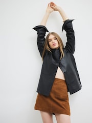 River Island Brown Suede Mini Skirt - Image 4 of 6