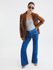 Azul de Chrome - Vaqueros de tiro alto con pernera ancha de River Island - Imagen 1 de 4