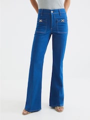 Azul de Chrome - Vaqueros de tiro alto con pernera ancha de River Island - Imagen 2 de 4