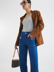Azul de Chrome - Vaqueros de tiro alto con pernera ancha de River Island - Imagen 4 de 4