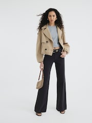 River Island Black High Rise Relaxed Straight 100% Cotton Jeans - Image 1 of 6