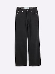 River Island Black High Rise Relaxed Straight 100% Cotton Jeans - Image 5 of 6