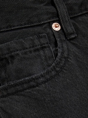 River Island Black High Rise Relaxed Straight 100% Cotton Jeans - Image 6 of 6