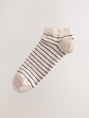 Neutral/Green/White Striped Trainer Socks 5 Pack - Image 3 of 8