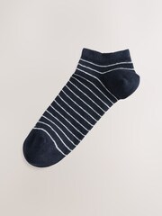Neutral/Green/White Striped Trainer Socks 5 Pack - Image 4 of 8