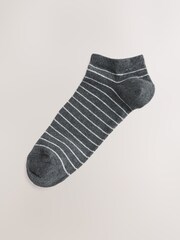 Neutral/Green/White Striped Trainer Socks 5 Pack - Image 5 of 8