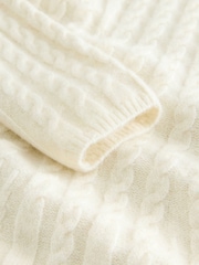 Ecru Cable Knit Mini Skater Dress With Wool - Image 6 of 6