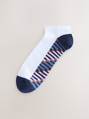 White Pattern Footbed Trainer Socks 5 Pack - Image 5 of 10