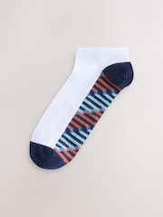 White Pattern Footbed Trainer Socks 5 Pack - Image 7 of 10