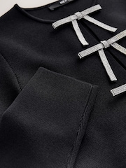 Preto - Gem Bow Mini Dress - Imagem 3 de 3