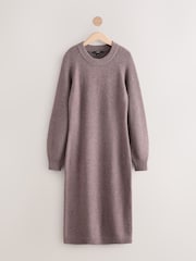 Toupeira - Vestido midi de malha com manga canelada supermacia - Imagem 6 de 9