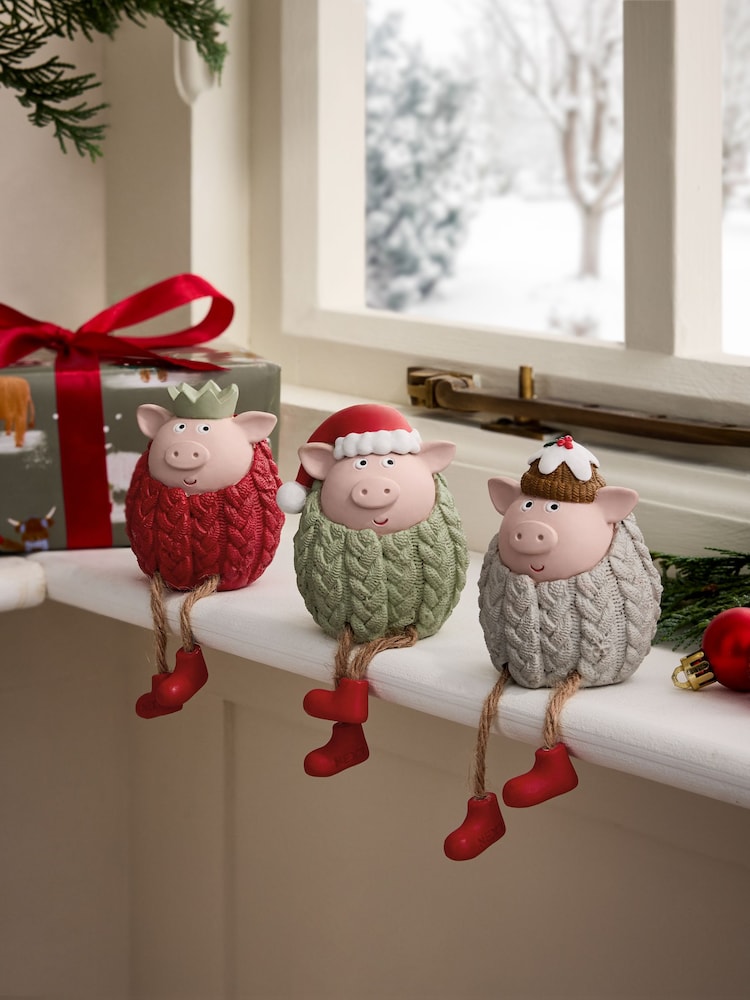 Set of 3 Pigs in Blankets Christmas Ornaments - Image 1 of 4