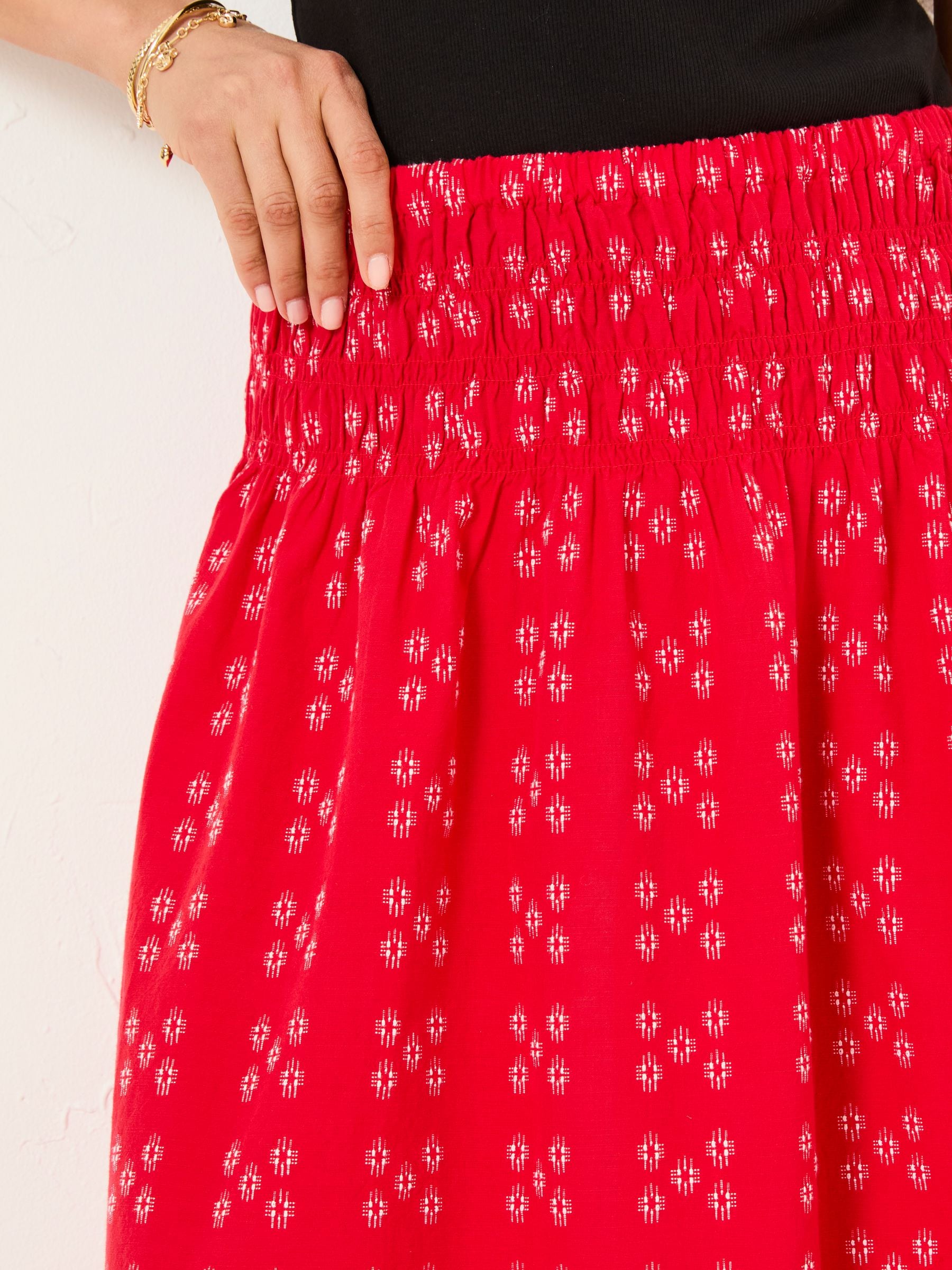 Buy FatFace Mary Red Jacquard Midi Skirt from the Next UK online shop