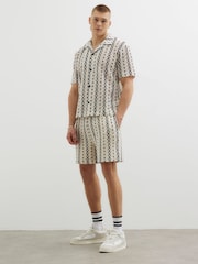 River Island Regular Fit Crochet Zig Zag Revere Shirt - Изображение 2 из 4