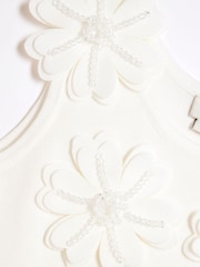 River Island White Girls 3D Flower Skirt Set - Image 5 of 6