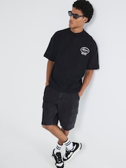 River Island Black 100% Cotton Cargo Shorts - Image 3 of 4