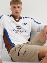 River Island Natural RI Timberlake 100% Cotton Cargo Shorts - Image 4 of 4