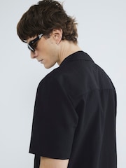 River Island Black Short Sleeve Seersucker Shirt - Image 4 of 4