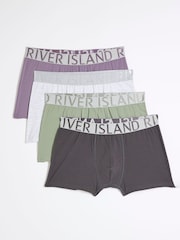 River Island Purple Space Dye Trunks 4 Pack - Image 1 of 4
