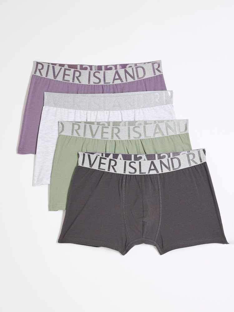 River Island Purple Space Dye Trunks 4 Pack - Image 1 of 4
