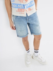 River Island Blue Slim Fit Shorts - Image 1 of 4