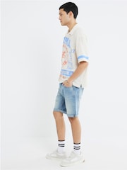 River Island Blue Slim Fit Shorts - Image 4 of 4