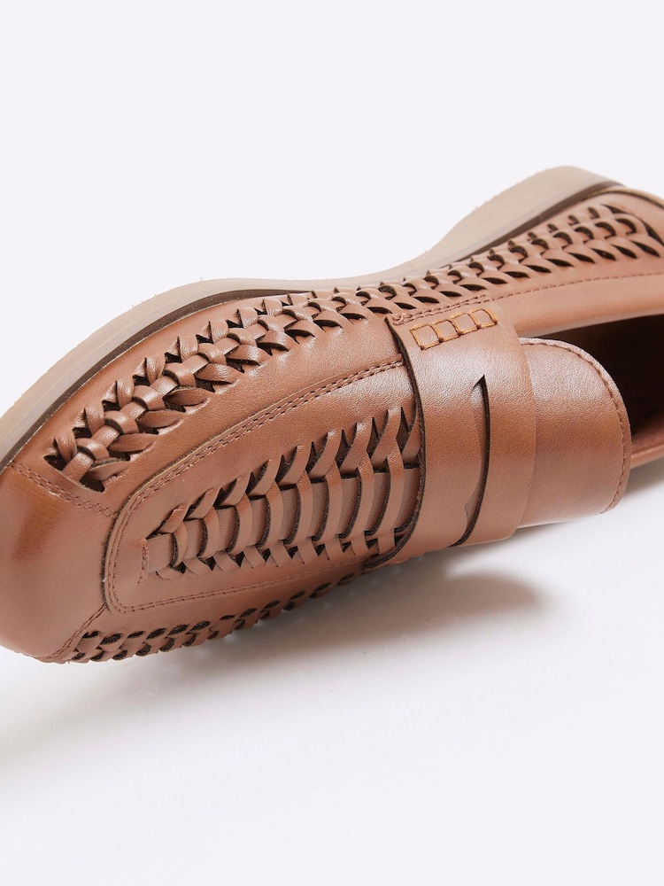 River Island Brown New Woven Loafers - Image 5 of 5