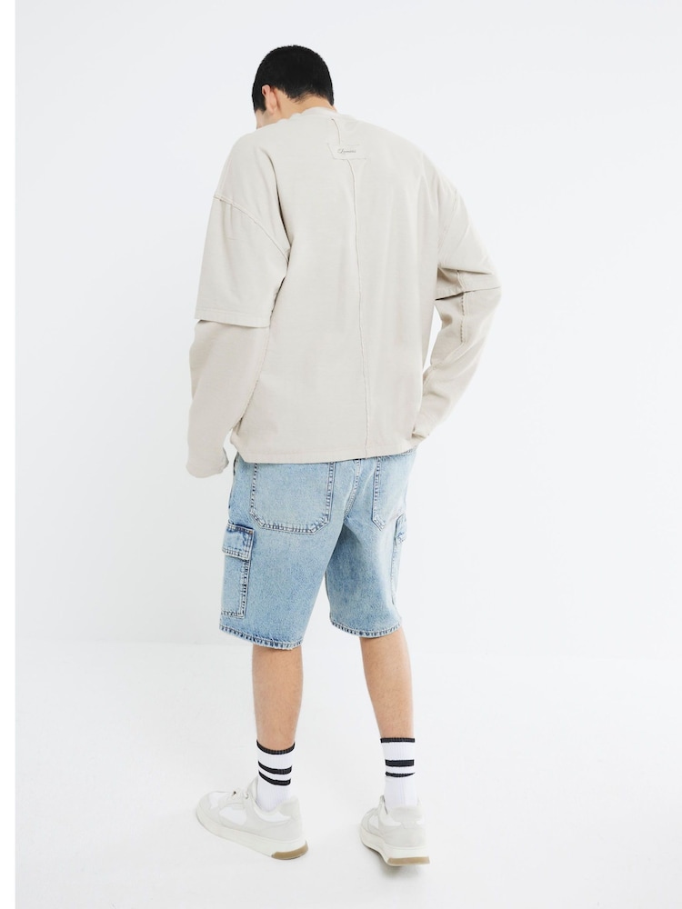 modra - River Island 100% Cotton Cargo Shorts - Slika 2 iz 3