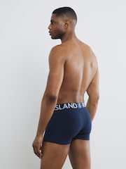 River Island Blue Sateen Contrast Trunks 4 Pack - Image 3 of 4