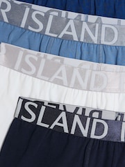 River Island Blue Sateen Contrast Trunks 4 Pack - Image 4 of 4