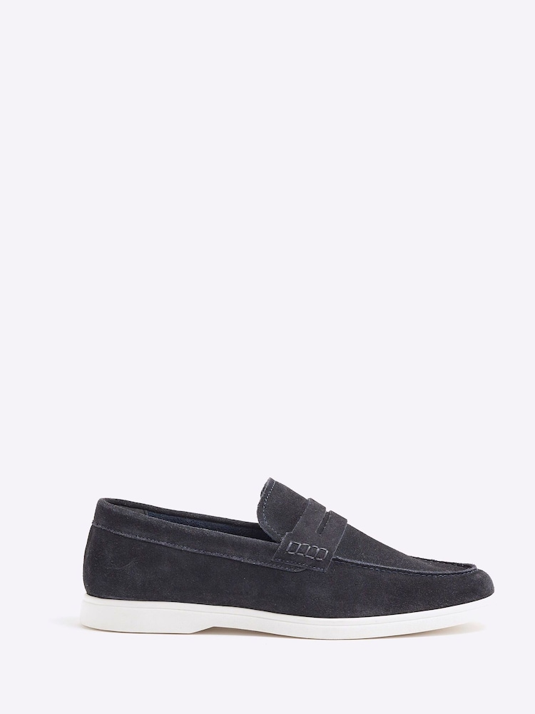 River Island Blue Deconstructed Loafers - Image 1 of 5